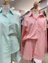 Casual Collar Down Stripes Shirts With Short Sets